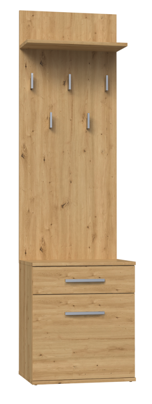 Panel do przedpokoju wieszak + szafka na buty Salma / dąb artisan