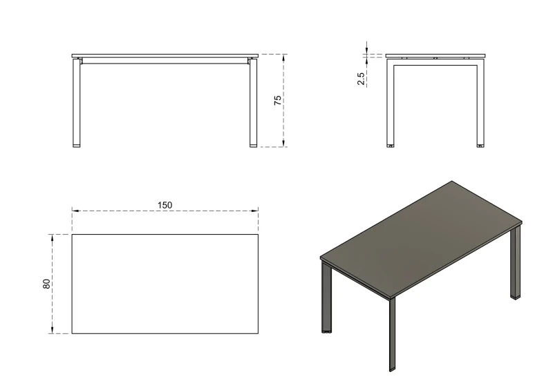 Biurko Pason Manager Desk 150x80 cm Beżowy