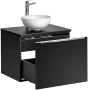 Szafka łazienkowa 60 cm SANTA FE BLACK z umywalką DOMI i blatem 60 cm