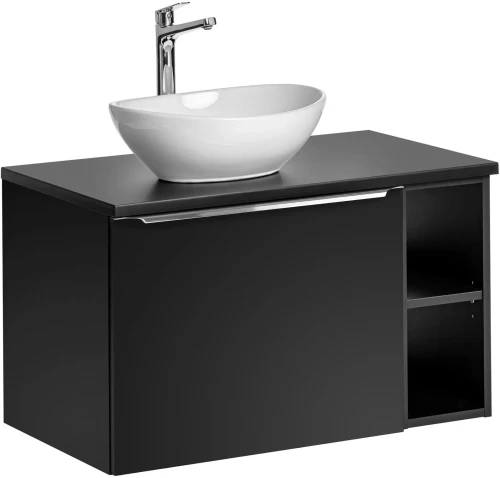 Zestaw mebli łazienkowych SANTA FE BLACK 80 cm z umywalką LOLA - 4 elementy