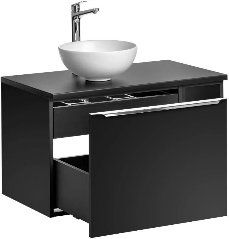 Zestaw mebli łazienkowych SANTA FE BLACK 80 cm z umywalką DOMI
