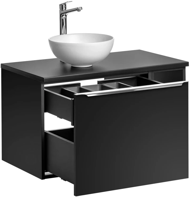 Zestaw mebli łazienkowych SANTA FE BLACK 80 cm z umywalką DOMI