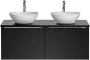 Zestaw mebli łazienkowych SANTA FE BLACK z dwoma umywalkami LOLA i blatem 120 cm