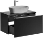 Szafka łazienkowa 80 cm SANTA FE BLACK z umywalką ANNA i blatem 80 cm