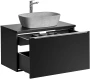 Szafka łazienkowa 80 cm SANTA FE BLACK z umywalką ANNA i blatem 80 cm