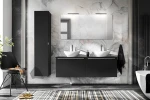 Zestaw mebli łazienkowych SANTA FE BLACK A2 z szafką pod umywalkę 120 cm - 9 elementów