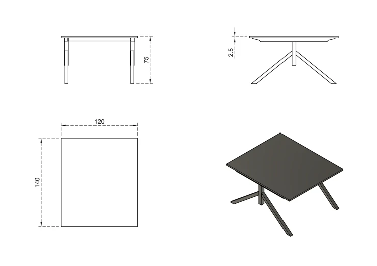 Biurko Mars Workstation II 120x140 cm Orzech