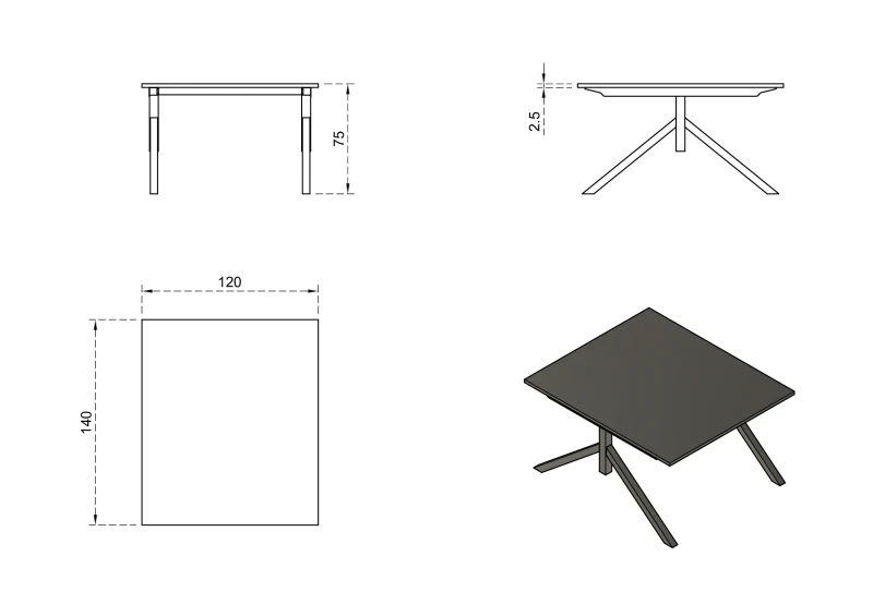 Biurko Mars Workstation II 120x140 cm Orzech