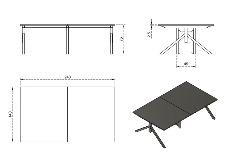 Biurko Mars Workstation IV 240x140 cm Orzech