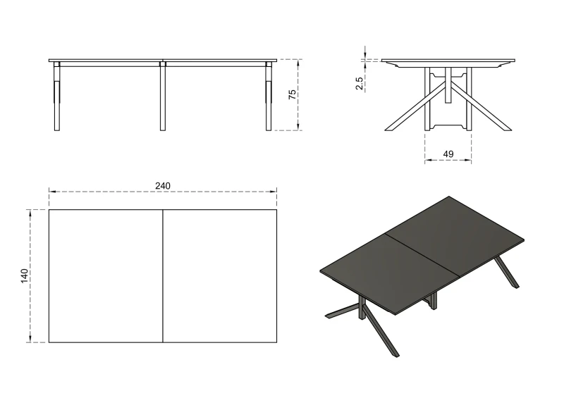 Biurko Mars Workstation IV 240x140 cm Orzech
