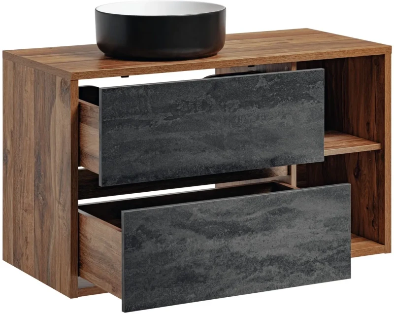 Szafka łazienkowa 100 cm HAMPTON CONCRETE z umywalką SIMPLE