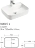 Szafka łazienkowa 100 cm HAMPTON CONCRETE (umywalka ceramiczna nablatowa UM-6289 MAGIC 50 DP)