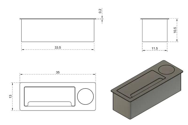 Mediaport YO-706 do blatów biurowych z ładowaniem indukcyjnym Czarny