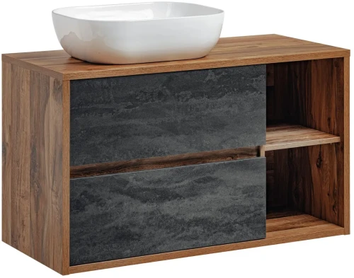 Zestaw mebli łazienkowych HAMPTON CONCRETE szafka 100 cm z umywalką SMILE