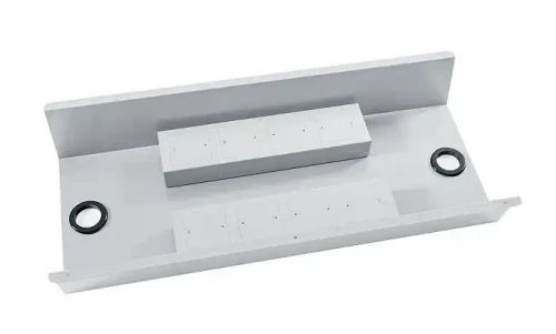 Podwójny stalowy kanał kablowy 80x38 cm ze stelażem Szary