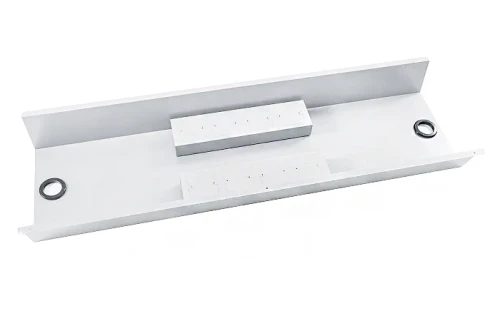 Podwójny stalowy kanał kablowy 120x38 cm ze stelażem Biały