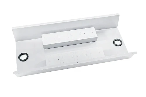 Podwójny stalowy kanał kablowy 80x38 cm ze stelażem Biały