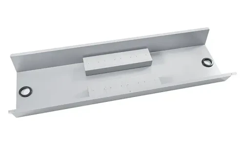 Podwójny stalowy kanał kablowy 120x38 cm ze stelażem Szary