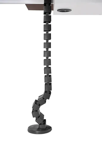 Pionowy kanał kablowy do biurka z regulacją długości Czarny