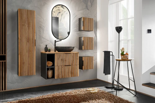 Zestaw mebli łazienkowych XILO A2 z szafką pod umywalkę 80 cm - 9 elementów