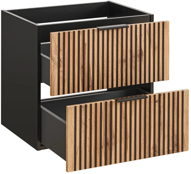 Zestaw mebli łazienkowych XILO A1 (szafka pod umywalkę XILO BLACK WOTAN 82-60-D-2S)