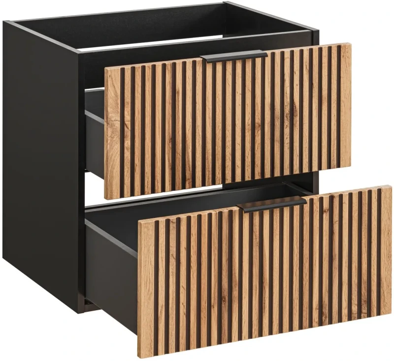 Zestaw mebli łazienkowych XILO A1 (szafka pod umywalkę XILO BLACK WOTAN 82-60-D-2S)