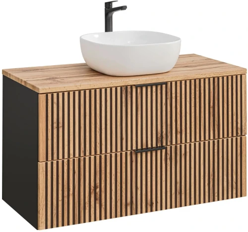 Zestaw mebli łazienkowych XILO  szafka 100 cm z umywalką SMILE i blatem 100 cm