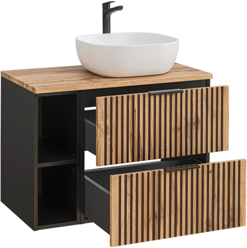 Zestaw mebli łazienkowych XILO z umywalką SMILE i blatem 80 cm