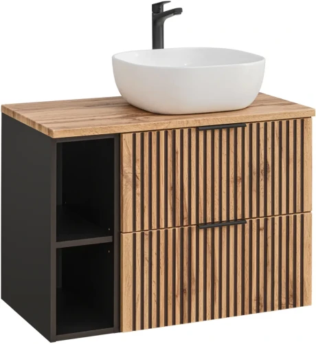 Zestaw mebli łazienkowych XILO z umywalką SMILE i blatem 80 cm - 4 elementy