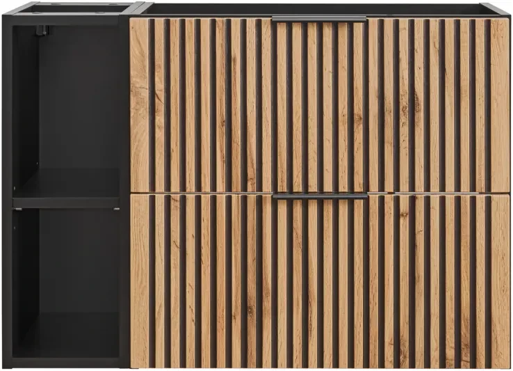 Zestaw mebli łazienkowych XILO (szafka pod umywalkę XILO BLACK WOTAN 82-60-D-2S + regał dolny XILO BLACK 81-01-A)