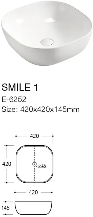 Szafka łazienkowa 60 cm XILO (umywalka ceramiczna nablatowa UM-6252 SMILE 40 DP)