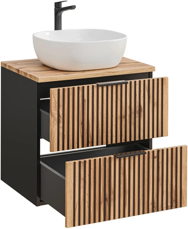 Szafka łazienkowa 60 cm XILO z umywalką SMILE i blatem 60 cm