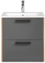 Szafka pod umywalkę MADERA GREY 820 dąb artisan/grafit - aranżacja z umywalką