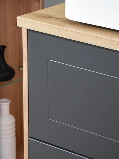 Szafka pod umywalkę MADERA GREY 820 dąb artisan/grafit - aranżacja