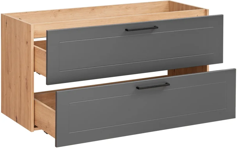 Szafka pod umywalkę 120 cm MADERA GREY 854 dąb artisan/grafit