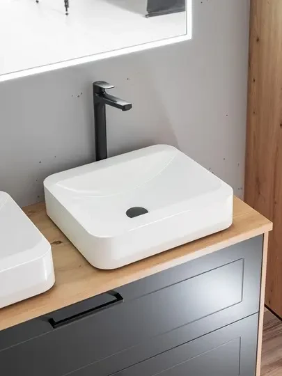 Szafka pod umywalkę 120 cm MADERA GREY 854 dąb artisan/grafit - aranżacja