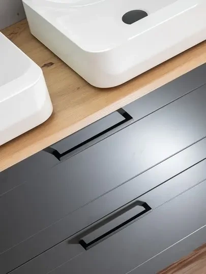 Szafka pod umywalkę 120 cm MADERA GREY 854 dąb artisan/grafit - aranżacja