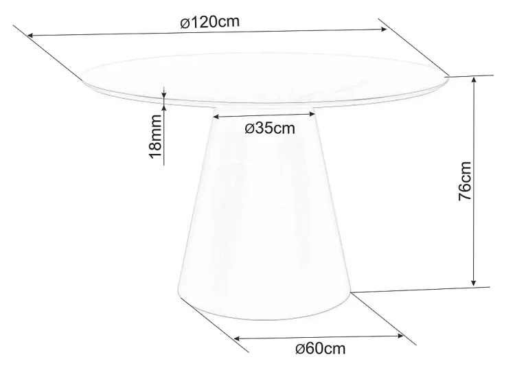 Stół okrągły 120 cm Angel