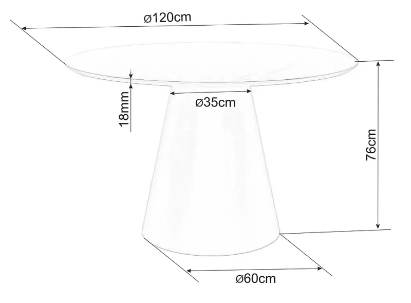 Stół okrągły 120 cm Angel