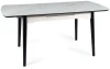 Stół rozkładany Apollo 120-160 cm biały efekt marmuru/czarny mat