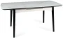 Stół rozkładany Apollo 120-160 cm biały efekt marmuru/czarny mat