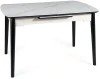 Stół rozkładany Apollo 120-160 cm biały efekt marmuru/czarny mat
