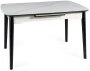Stół rozkładany Apollo 120-160 cm biały efekt marmuru/czarny mat