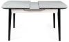 Stół rozkładany Apollo 120-160 cm biały efekt marmuru/czarny mat