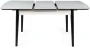 Stół rozkładany Apollo 120-160 cm biały efekt marmuru/czarny mat