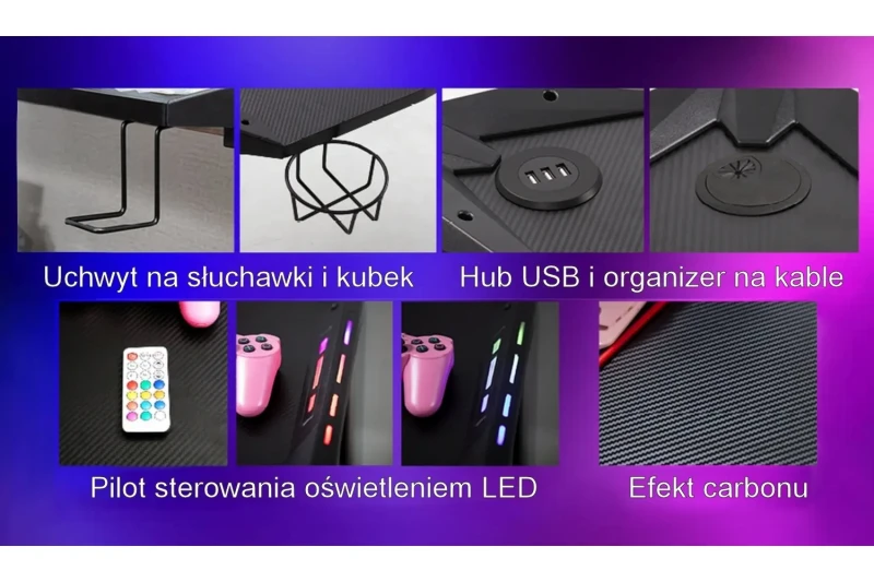 Biurko gamingowe B-216 czarny