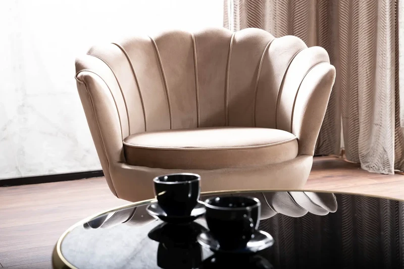 Fotel Camellia 1 Velvet beżowy