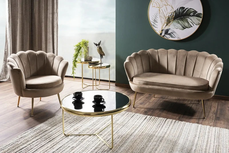 Fotel Camellia 1 Velvet beżowy