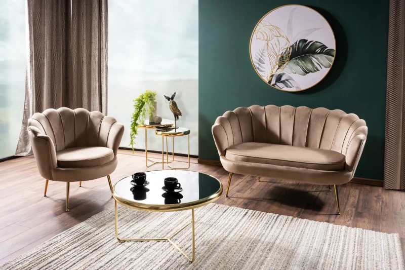 Sofa Camellia 2 Velvet beżowy