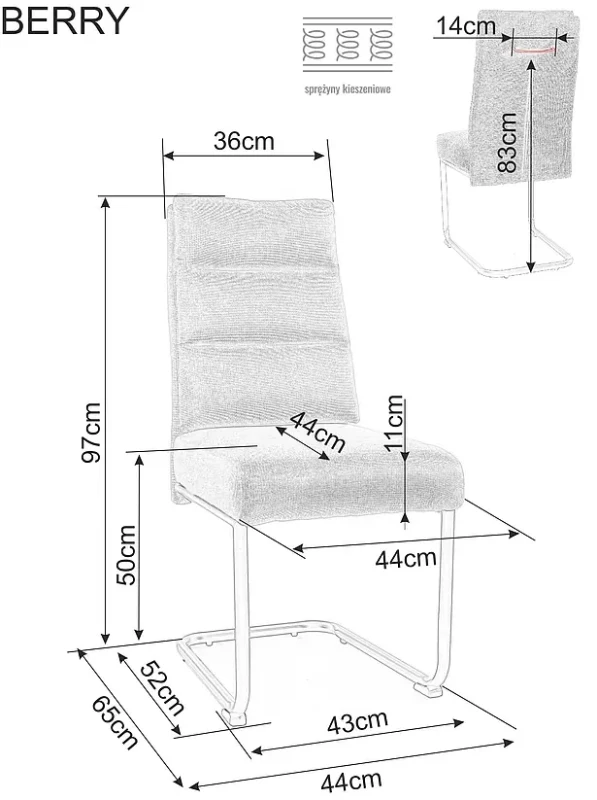 Krzesło tapicerowane Berry Brego